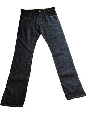 H&M Mens Dark Wash Denim Straight-Leg classic fit  Jeans 100% Cotton Size 34x34